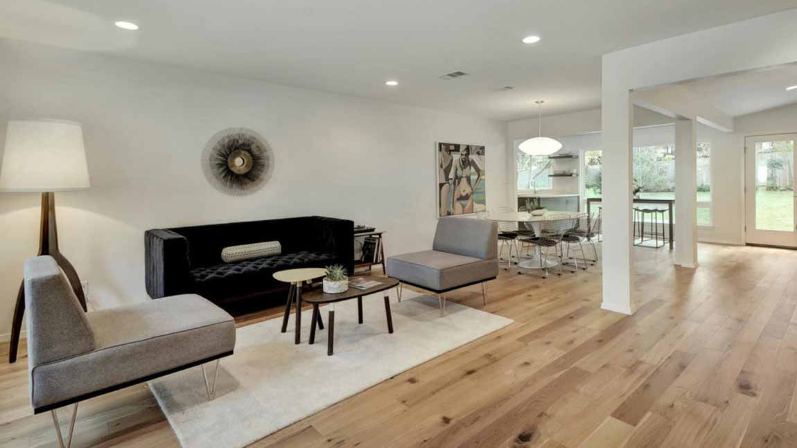 hardwood flooring in a living room