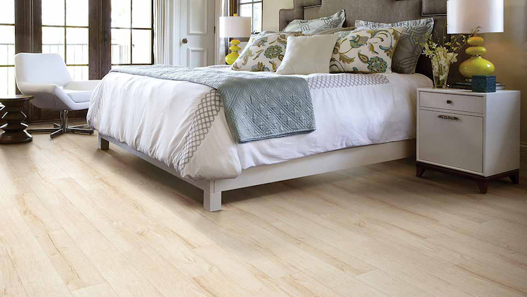 wood look laminate floors in a bedroom
